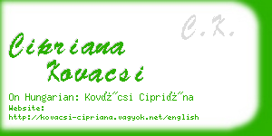 cipriana kovacsi business card